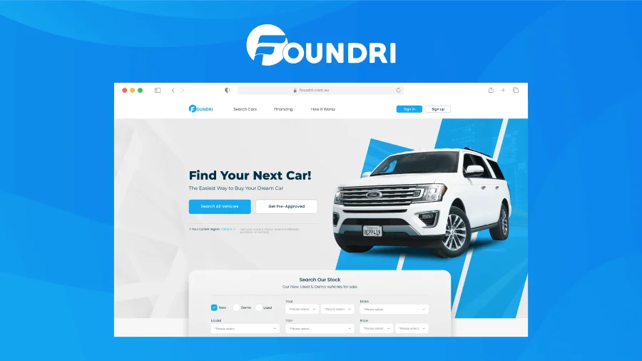 Foundri website designed by WebArt Design